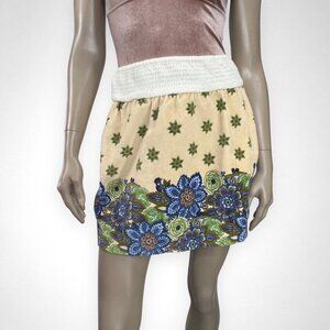 FREE PEOPLE Small‎ Floral & Star Patterned Mini Skirt Fall Core
